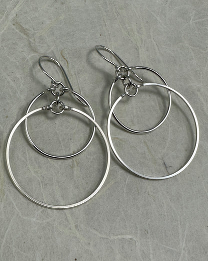 Eclipse Silver Large Earrings with Mixed Metal Option - Cloverleaf Jewelry