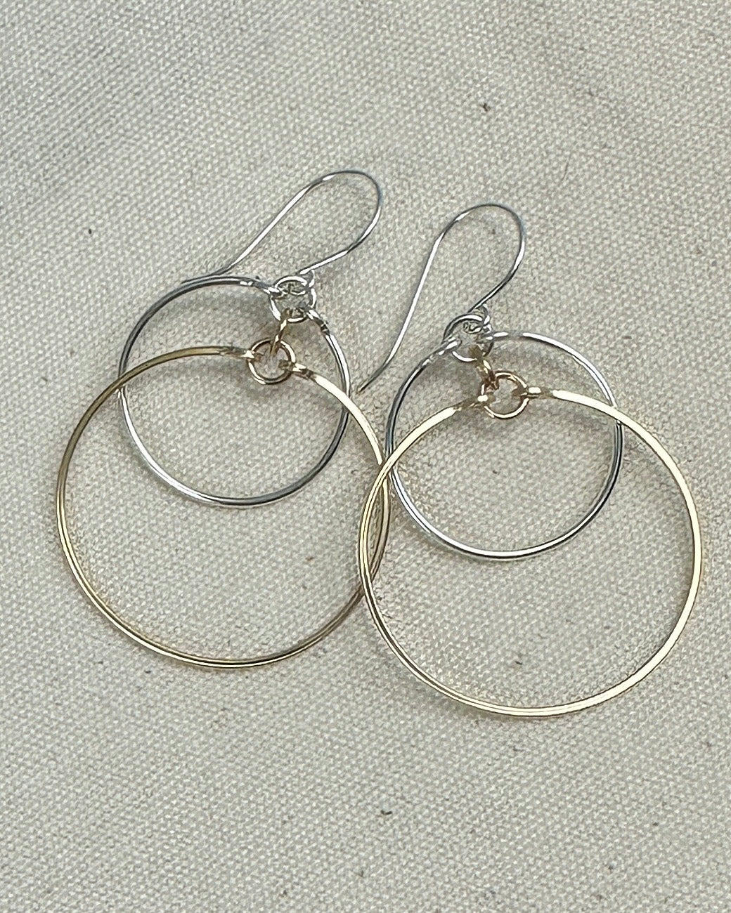 Eclipse Silver Large Earrings with Mixed Metal Option