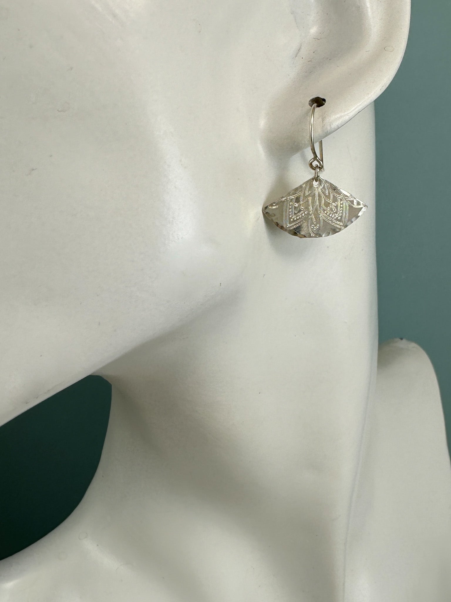 Fanfare Silver Earrings with Mandala - Cloverleaf Jewelry