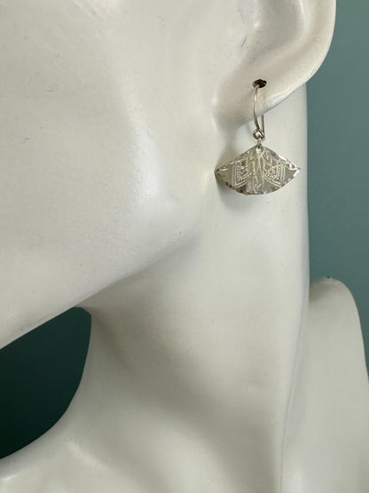 Fanfare Silver Earrings with Mandala - Cloverleaf Jewelry