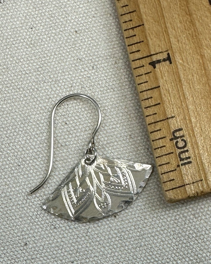 Fanfare Silver Earrings with Mandala - Cloverleaf Jewelry