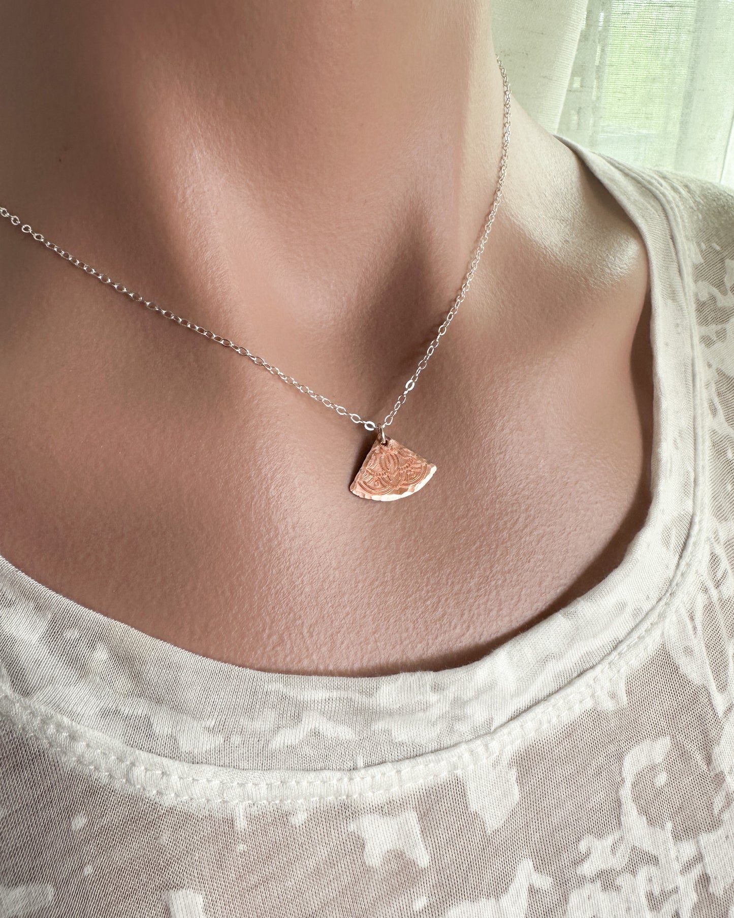 Fanfare Copper and Silver Necklace - Cloverleaf Jewelry