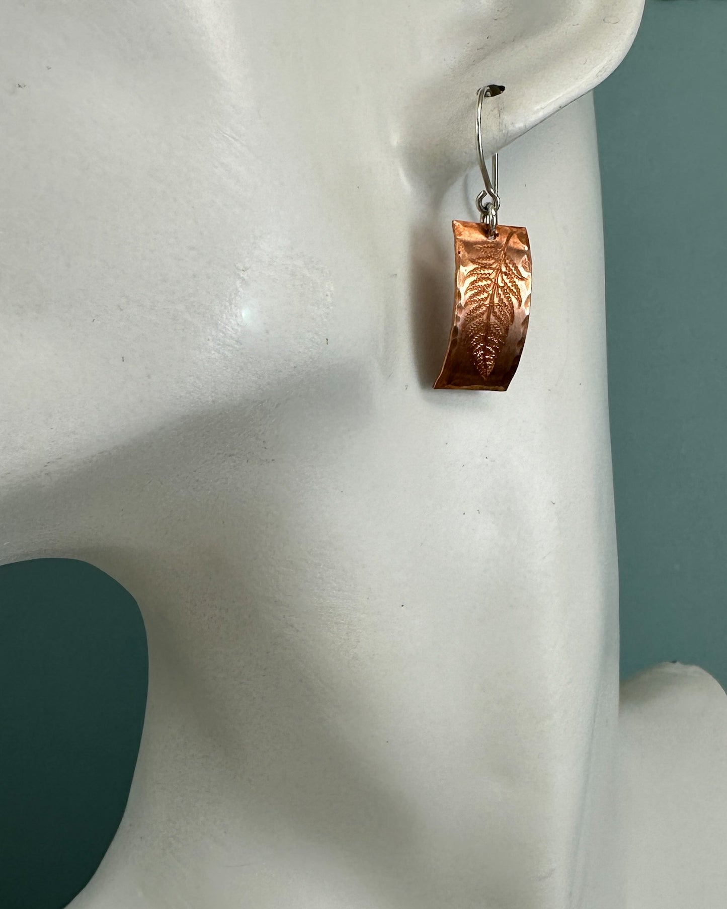 Fern Copper and Silver Earrings - Cloverleaf Jewelry