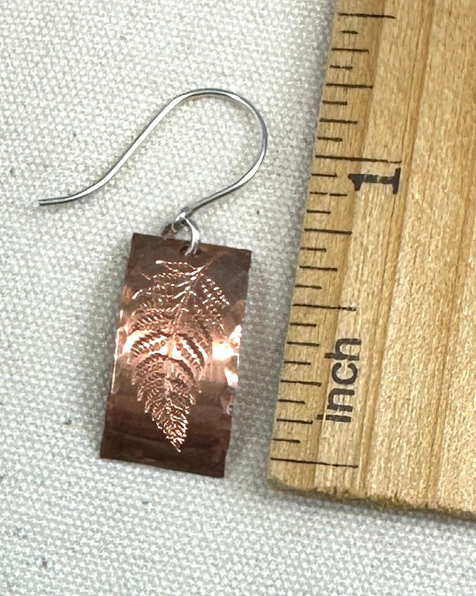 Fern Copper and Silver Earrings - Cloverleaf Jewelry