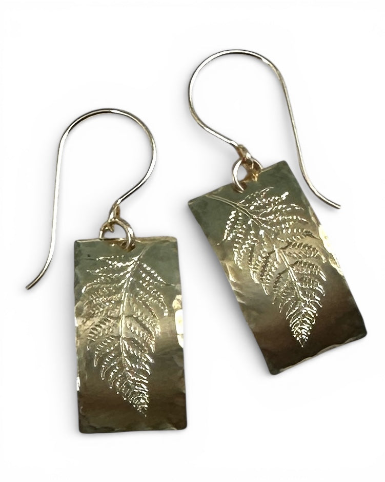 Fern Gold Earrings - Cloverleaf Jewelry