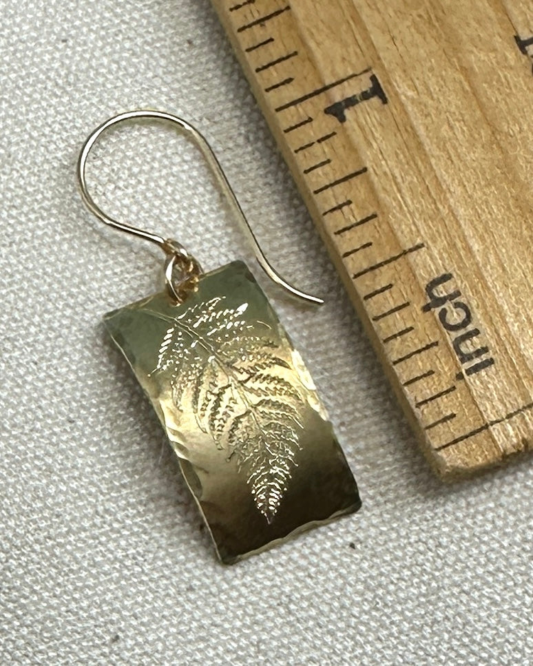 Fern Gold Earrings - Cloverleaf Jewelry