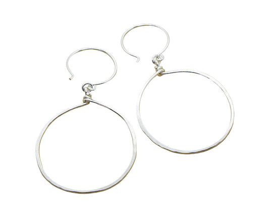 Halo Silver Hoop Earrings, Small