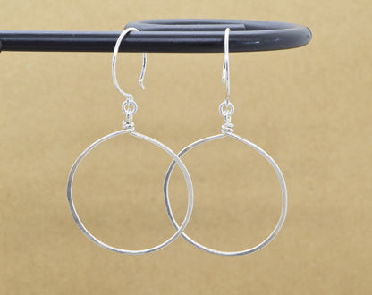 Halo Silver Hoop Earrings, Small