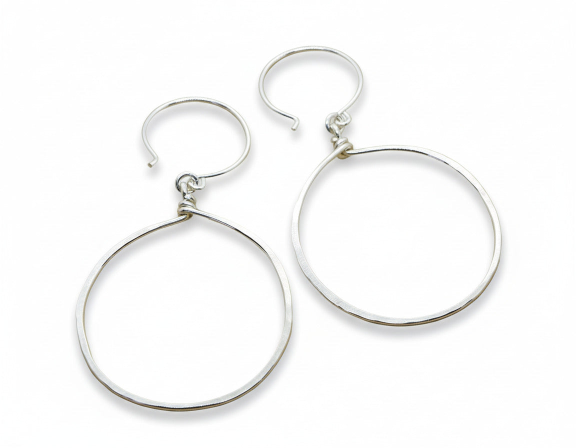 Halo Silver Hoop Earrings, Small