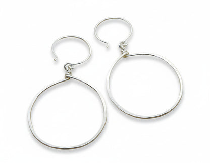 Halo Silver Hoop Earrings, Small