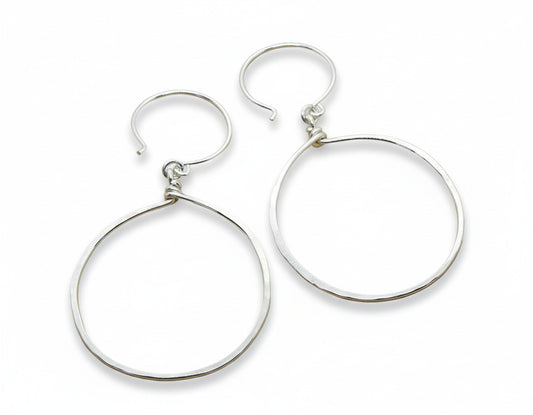 Halo Silver Hoop Earrings, Small