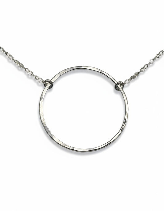 Halo Silver Circle Necklace