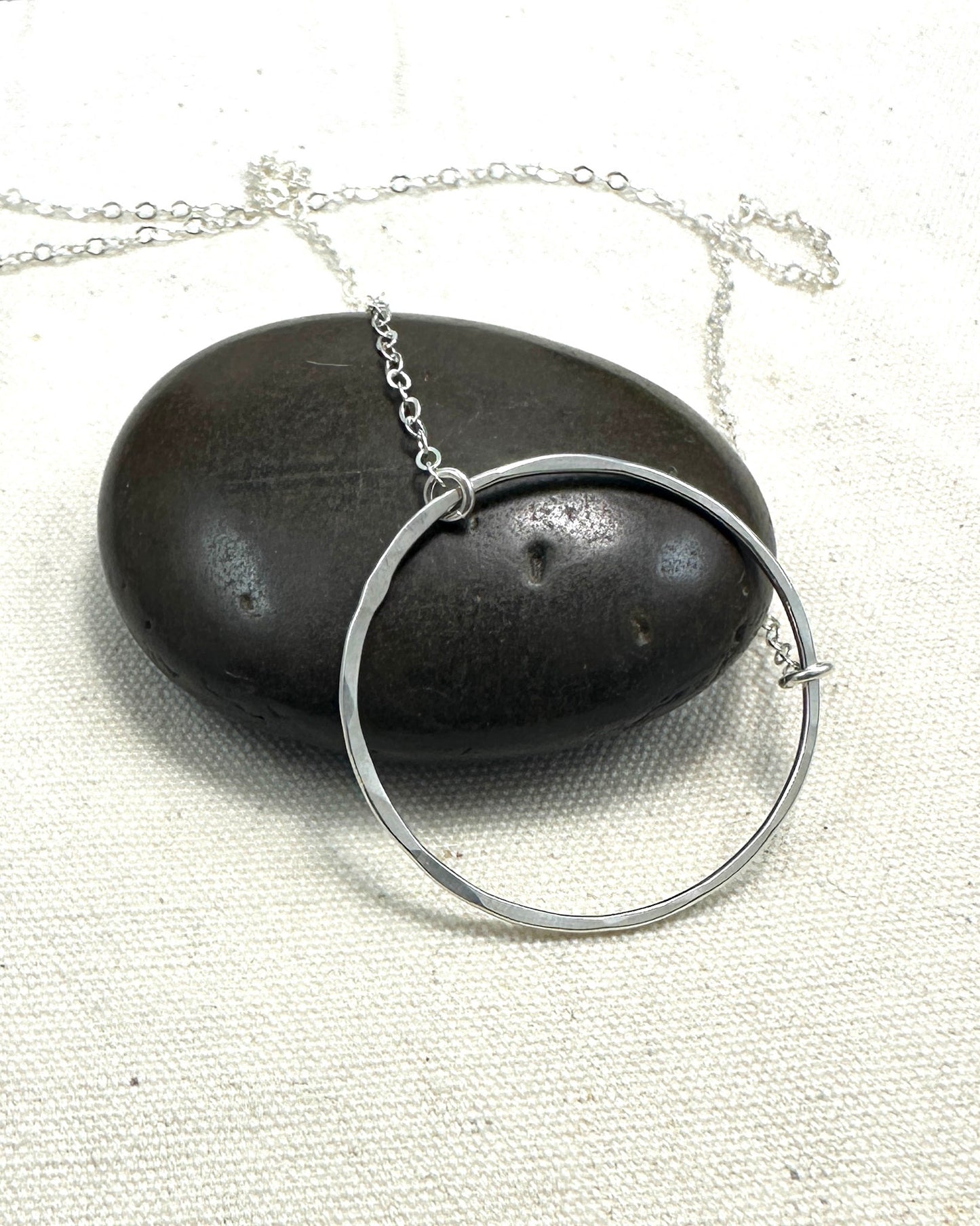 Halo Silver Circle Necklace