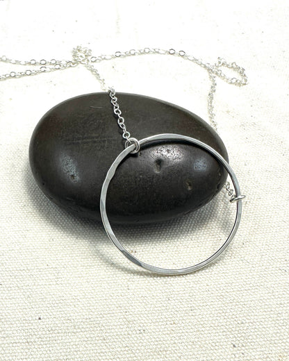 Halo Silver Circle Necklace - Cloverleaf Jewelry