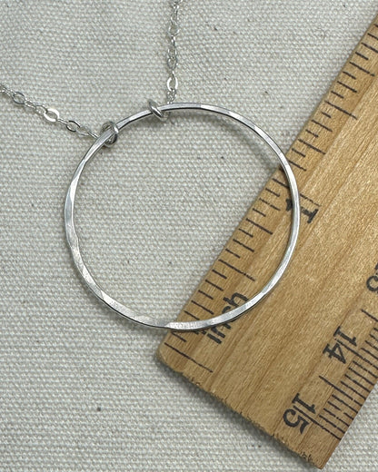 Halo Silver Circle Necklace - Cloverleaf Jewelry