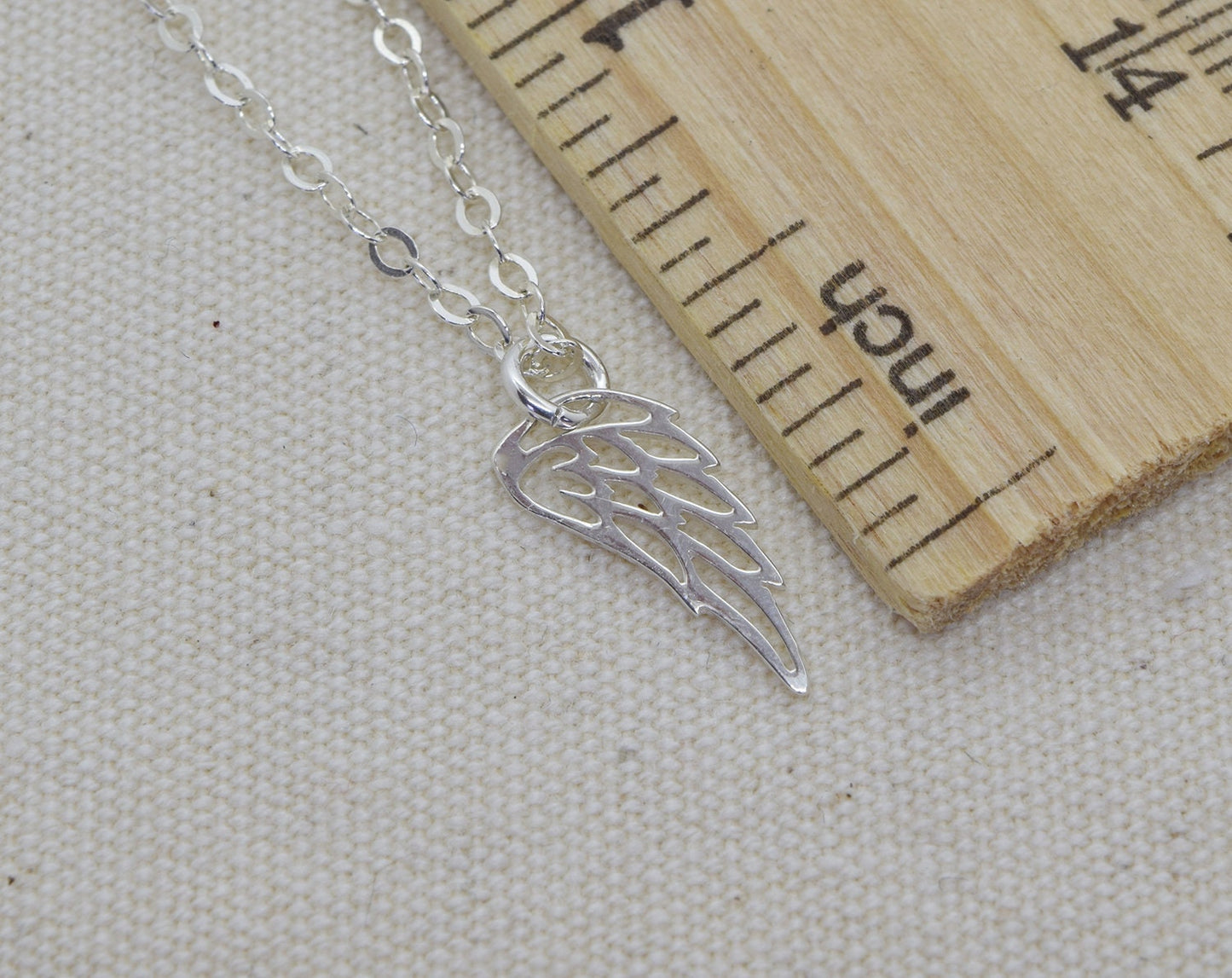 Sterling Silver Memory Wing Charm Necklace with Birthstone and Initial