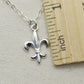 Sterling Silver Fleur-de-Lis Charm Necklace with optional initial and birthstone