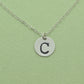 Sterling Silver Large Initial Necklace with or without Birthstone