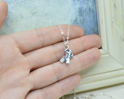 Ballet Slippers Charm Necklace in Sterling Silver - Cloverleaf Jewelry