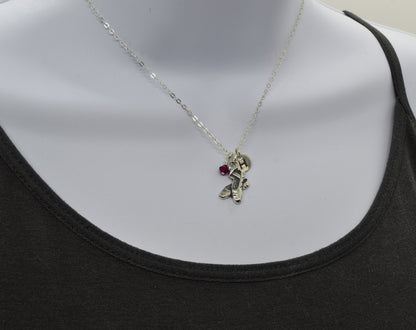 Ballet Slippers Charm Necklace in Sterling Silver - Cloverleaf Jewelry