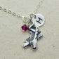 Ballet Slippers Charm Necklace in Sterling Silver
