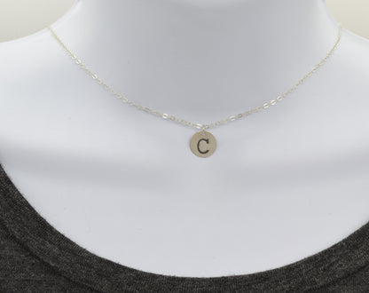 Sterling Silver Initial Necklace with or without Birthstone - Cloverleaf Jewelry