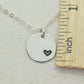 Sterling Silver Tiny Heart in a Circle Charm Necklace, Add a Birthstone - Cloverleaf Jewelry