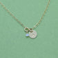 Tiny Gold Initial Necklace with Birthstone Crystal