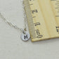 Tiny Silver Initial Necklace with Birthstone Crystal