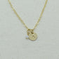 Tiny Gold Initial Necklace with Birthstone Crystal