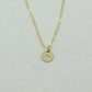 Tiny Gold Initial Necklace with Birthstone Crystal