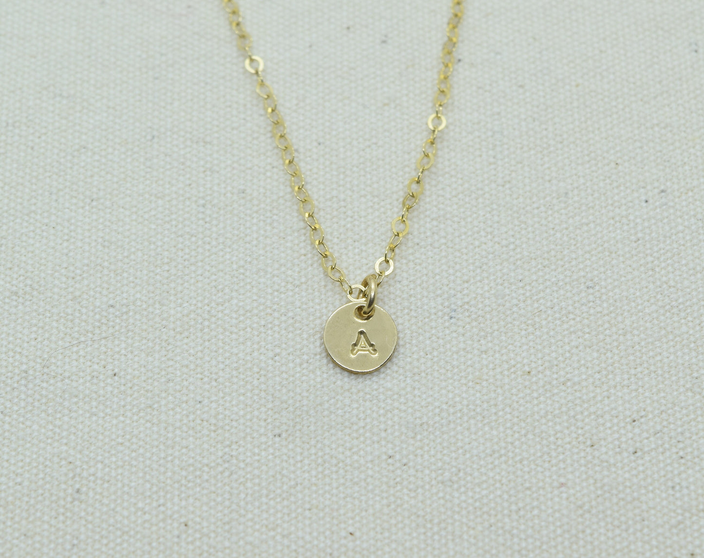 Tiny Gold Initial Necklace with Birthstone Crystal