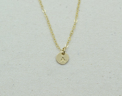 Tiny Gold Initial Necklace with Birthstone Crystal - Cloverleaf Jewelry