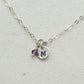 Tiny Silver Initial Necklace with Birthstone Crystal