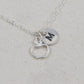 Apple Charm Necklace in Sterling Silver, Add Initial or Birthstone