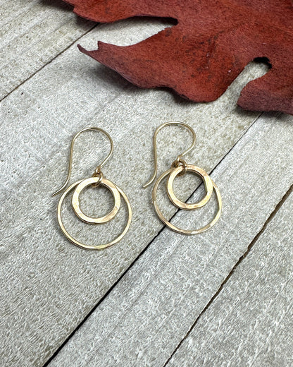 Joy Gold Double Circle Earrings - Cloverleaf Jewelry