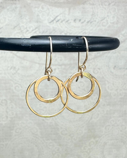 Joy Gold Double Circle Earrings - Cloverleaf Jewelry