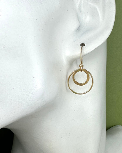 Joy Gold Double Circle Earrings - Cloverleaf Jewelry