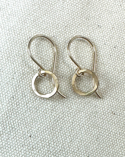 Joy Tiny Circle Gold Earrings - Cloverleaf Jewelry