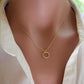 Joy Tiny Gold Hammered Circle Necklace
