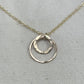 Joy Double Gold Hammered Circle Necklace