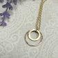 Joy Double Gold Hammered Circle Necklace