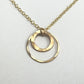Joy Double Gold Hammered Circle Necklace
