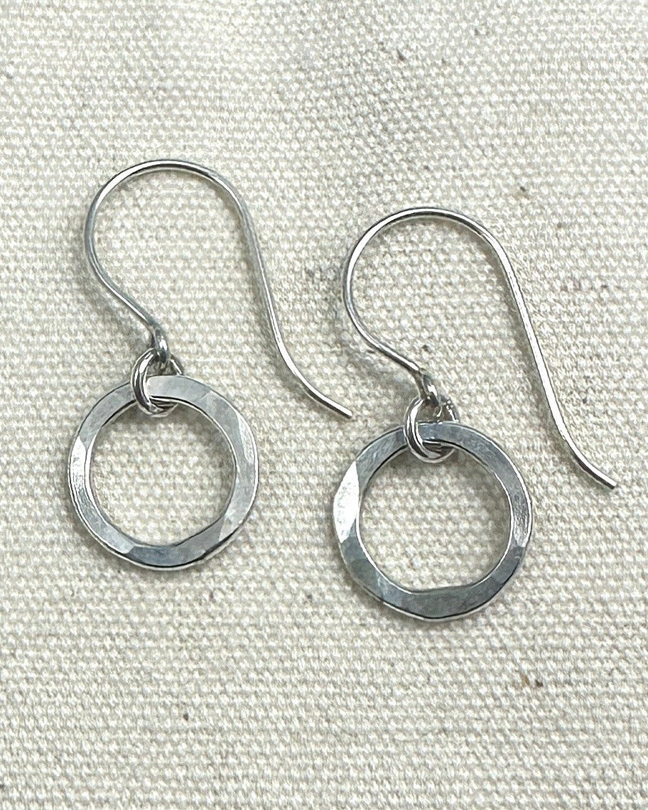 Joy Circle Silver Earrings