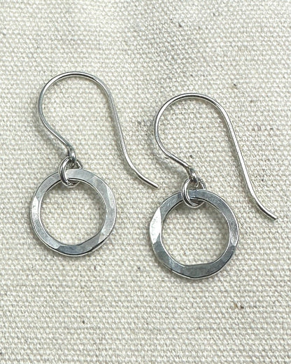 Joy Circle Silver Earrings - Cloverleaf Jewelry