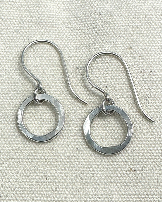 Joy Circle Silver Earrings - Cloverleaf Jewelry
