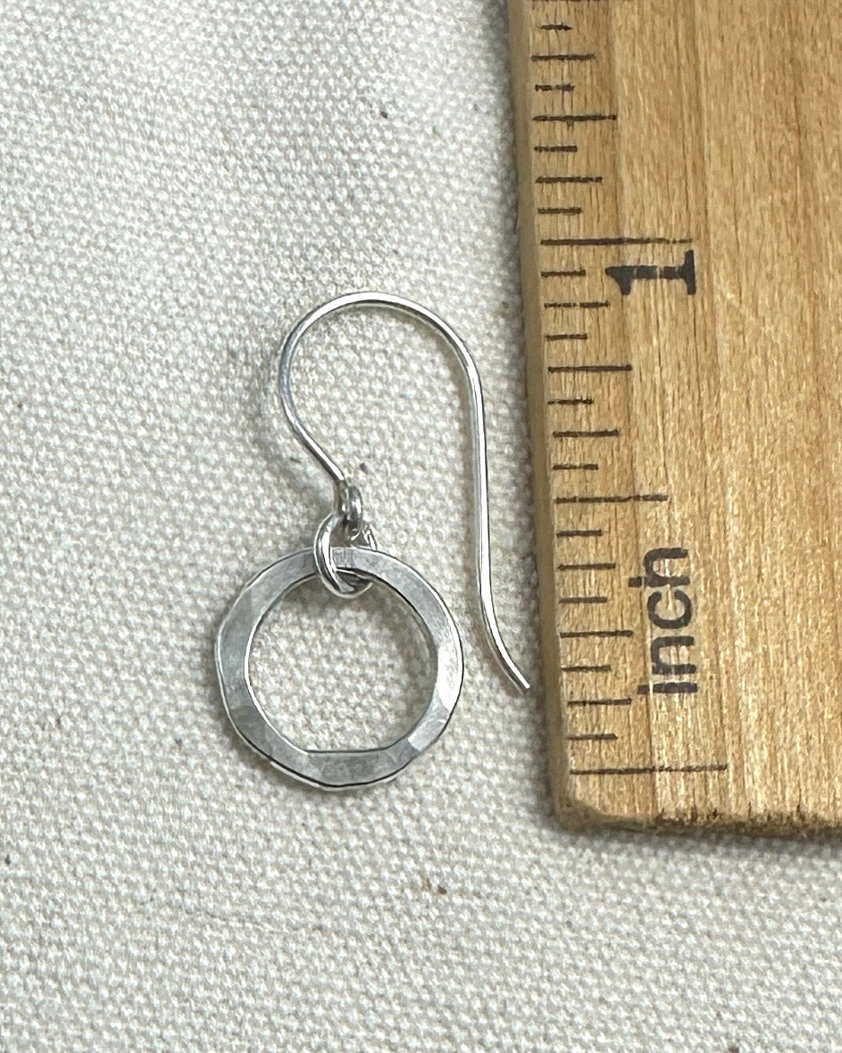 Joy Circle Silver Earrings