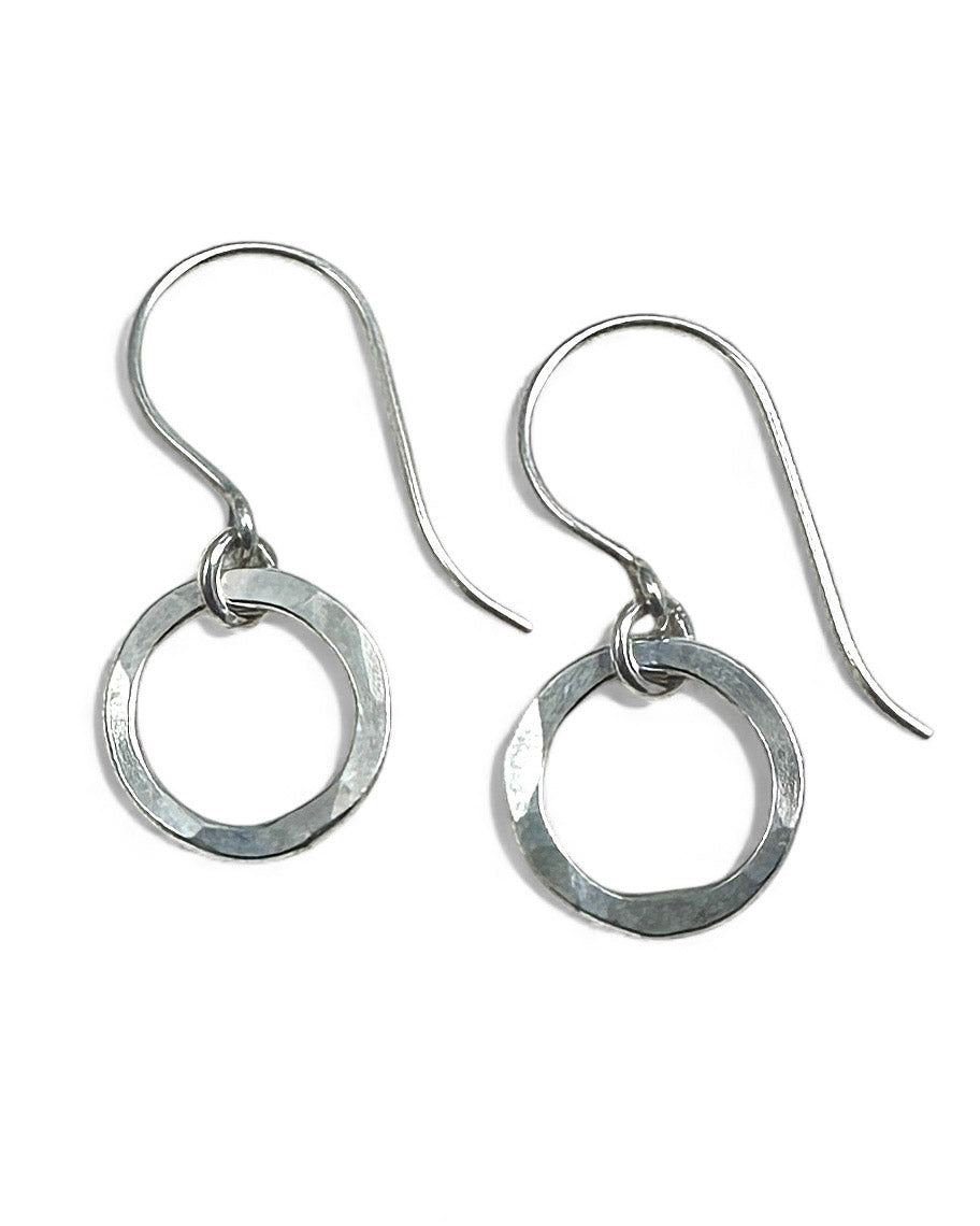 Joy Circle Silver Earrings