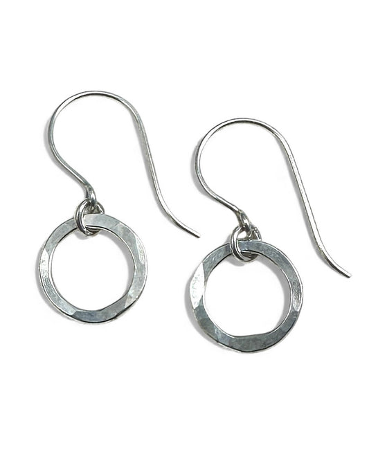 Joy Circle Silver Earrings