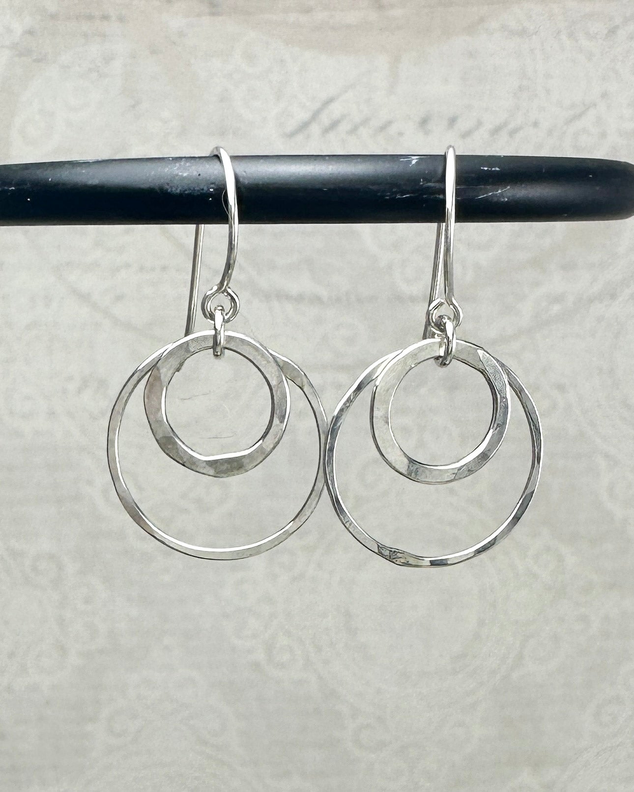 Joy Silver Double Circle Earrings